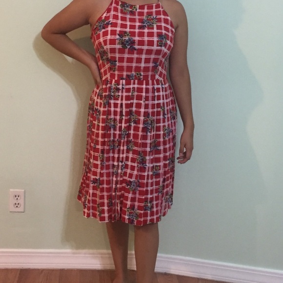 Maison Jules Red Floral Dress size 12 - Picture 3 of 4